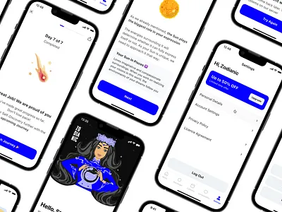 Astrology App application banner button cards clean clean design design design system feature figma graphic design illustration ios minimal minimalistic mobile app ui ux