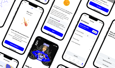 Astrology App application banner button cards clean clean design design design system feature figma graphic design illustration ios minimal minimalistic mobile app ui ux