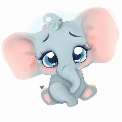 cute cartoon baby elephant