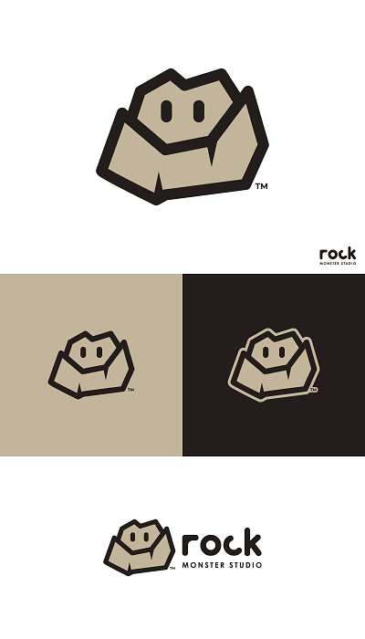 Rock Monster Studio awesome catchy creative design flat logo funky graphic design icon illustration logo logo design logo type minimal logo monster nskarts rock rock monster simple unique vector art