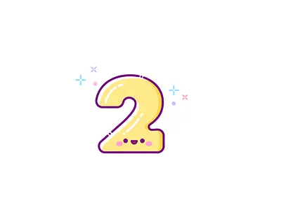 Kawaii 2 — 😁 cartoon cartoon character cartoon illustration cute illustration cuteart grid illustration kawaii number smile