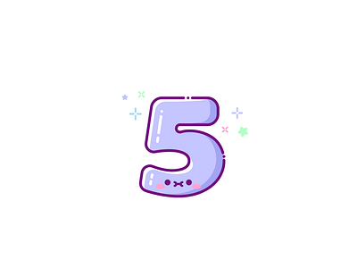 Kawaii 5 — 🤢 adobe cartoon character cute illustrator kawaii number vector