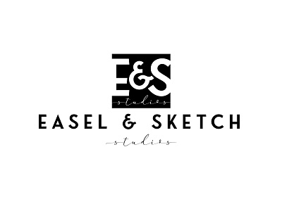 Easel & Sketch - a negative space logomark. 3d brand identity brand visuals branding design graphic design graphic design branding logo
