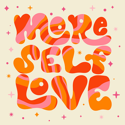 Groovy Affirmations graphic groovy illustration lettering procreate typography