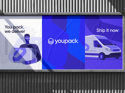 Youpack branding branding design flat design graphic design illustration logo logotype pack packing transport ui