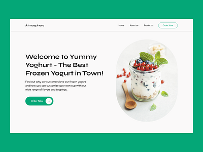 Frozen Yogurt Shop design ui web design