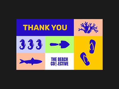 Beach Collective - E-card beach card colorful figma fun grid thank you visual design