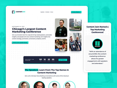 Content Jam Website Redesign event landing page web design