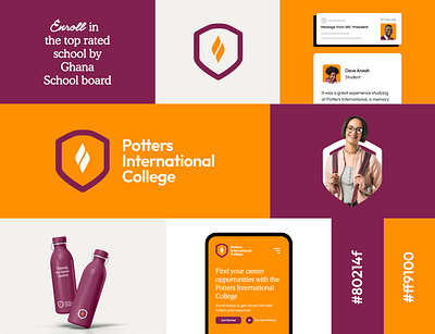 Branding Design for Potters International College design graphic design illustration typography