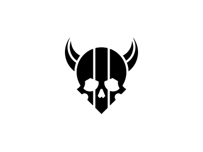 Horned Skull Logo dark design entretainment horned skull icon illustration logo logo design logodesign minimal minimalist logo skull skull head skull logo tattoo tattoo illustration