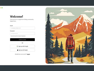 Sign-up page design ui ux