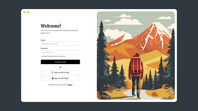 Sign-up page design ui ux