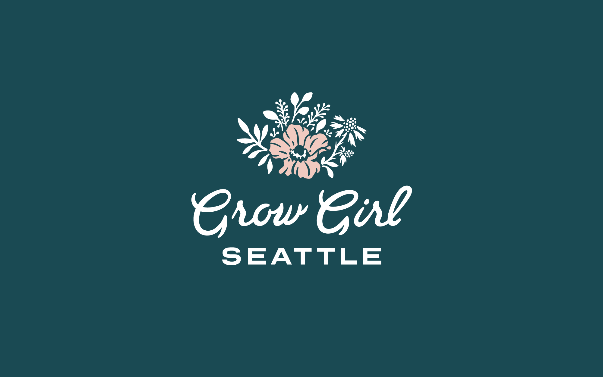 Grow Girl Seattle - Primary Logo brandidentity brandidentitydesign branding brandmark design floralbrand floralbranding florallogo graphic design handdrawn illustration seattle seattlewashington
