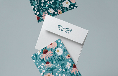 Grow Girl Seattle - Collateral brandidentity brandidentitydesign branding design envelope floral floralartwork floralpattern graphic design greetingcard handdrawn illustration logo print printcollateral stationery stationerydesign wordmark