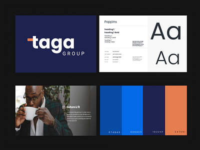 Taga group branding colors designsystem guidlines landingpage logo minimal typography ui design webdesign