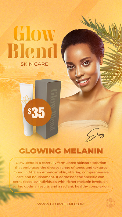 Glow Blend Skincare flyer graphic design skincare template