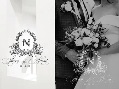 Elegant, Chic Wedding Monogram bespoke wedding logo custom monogram custom wedding logo design illustration luxury logo luxury wedding logo wedding logo wedding monogram