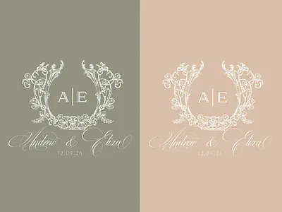 Vintage Wedding Monogram bespoke wedding logo custom monogram custom wedding logo design illustration luxury logo luxury wedding logo wedding logo wedding monogram
