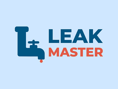 Leak Master logo branding design drop faucet graphic design illustration leak logo master minimal plumber plumbing vector water