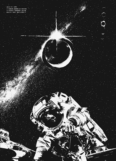 Astro astronaut dark design edgy graphic photoshop poster space two tone