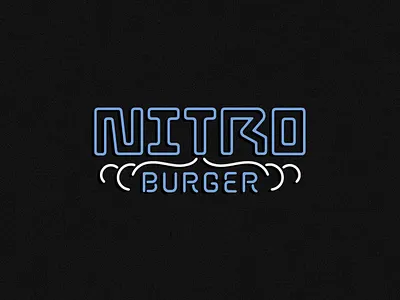Nitro Burger bar branding burgers dallas design gradient illustration liquid nitrogen logo milkshakes neon pattern restaurant symbol texas texture typography