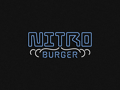 Nitro Burger bar branding burgers dallas design gradient illustration liquid nitrogen logo milkshakes neon pattern restaurant symbol texas texture typography