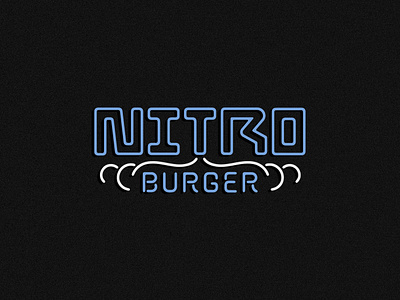 Nitro Burger bar branding burgers dallas design gradient illustration liquid nitrogen logo milkshakes neon pattern restaurant symbol texas texture typography