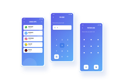 App Locker - Security Mobile App/Don't Touch My Phone/Anti Theft alarm alert anti theft app buttons clean design dont touch idea lock minimal mobile mobile app pattern pin proximity screens security ui ux