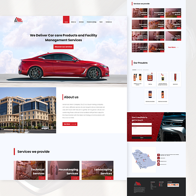 Car Care Products and Management Services company Website car care design landing page products ui uiux user experience userexperience userinterface ux website