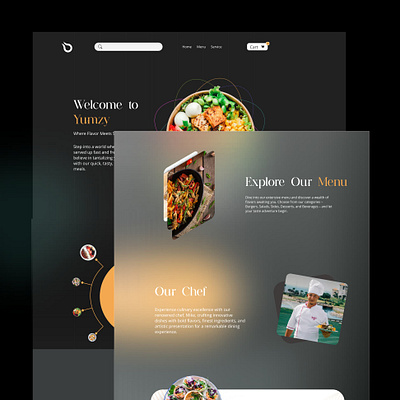 Restaurant’s Landing Page 3d animation app branding design graphic design illustration logo motion graphics ui