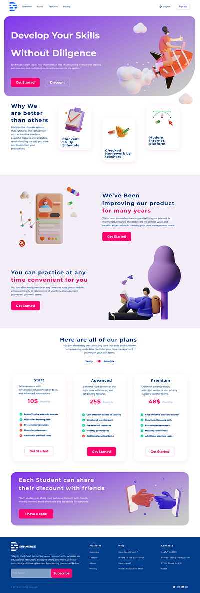 Landing page ui uiux ux