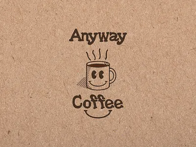 Anyway Coffee branding coffee drink graphic design illustration logo mug typography