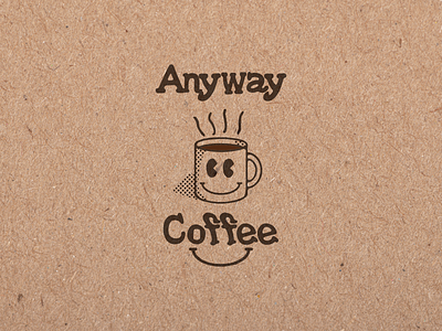 Anyway Coffee branding coffee drink graphic design illustration logo mug typography