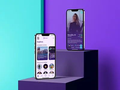 gazingU app apps branding dates design lightblue mobile mockup purple ui ui design ux ux design