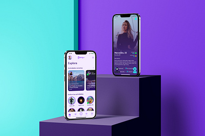 gazingU app apps branding dates design lightblue mobile mockup purple ui ui design ux ux design