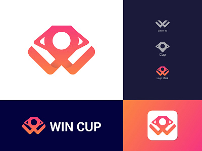 Win Cup Modern logo design, logos 3d abstract logo branding creative logo cup logo design gradient logo graphic design icon illustration letter logo logo logo design logo maker logo mark logo type logos modern logo monogram win logo