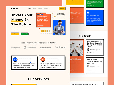 Fin.Co - Finance Website Design banking app finance finance landing page finance ui finance website fintech fintech website money web design