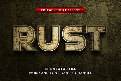 Rusted 3D editable text effect textured