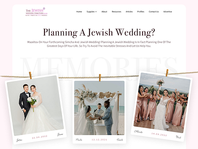 Jewish Wedding Website advertisment photographer pink polaroid ui website wedding wedding website