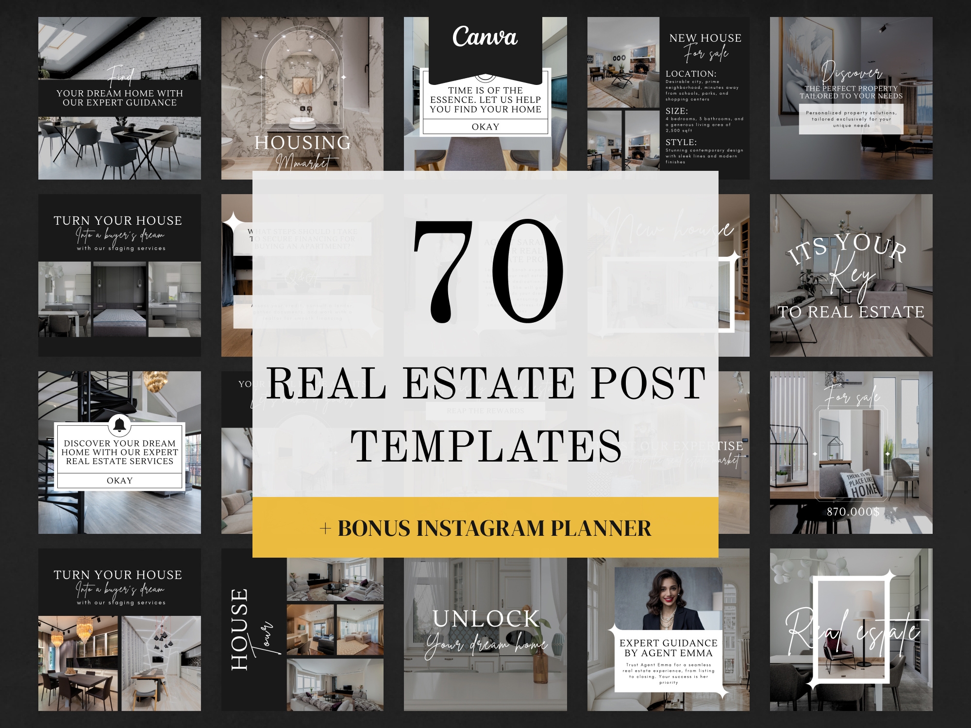 Example of Real Estate Social Pack Canva Post