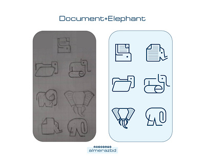 Document and Elephant Logo Concepts elephants and humans