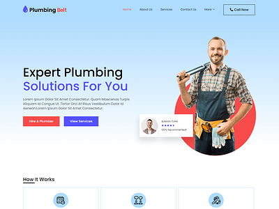 Plumbing Bolt - Plumbing Services Elementor Template Kit bathroom branding design design idea drain cleaning graphic design home repair home service maintenance pipe fitting plumbing plumbing service renovation toilet repair ui ux water heater website