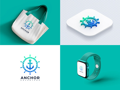 Anchor Adventure Logo Design (Unused ) anchor logo best logo brand identity brand logo branding design graphic design illustration letterhead design logo logo design logo idea logo mark logo type logofulio vectplus