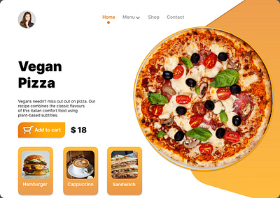 Pizza branding design figma food landing page ui