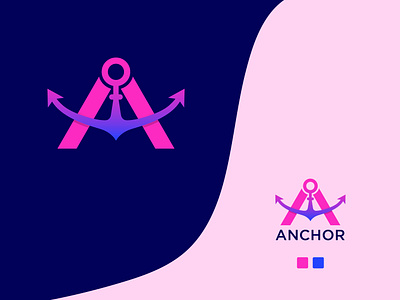 Anchor - Logo design adobe illustrator anchor anchor design app icon branding creativelogo design graphic design illustration letter a logo logo design minimal logo modern logo professional logo synbol vector