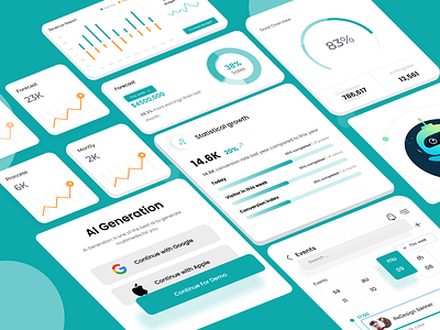 AI Generation app ai ai app ai generation analysis app chart clean component concept data design graphic design ligh light mode ui ux