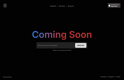 Comming soon cooming soon design figma landing page ui