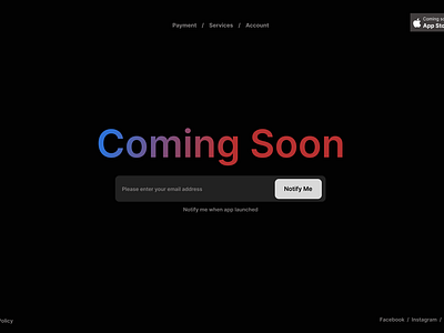 Comming soon cooming soon design figma landing page ui