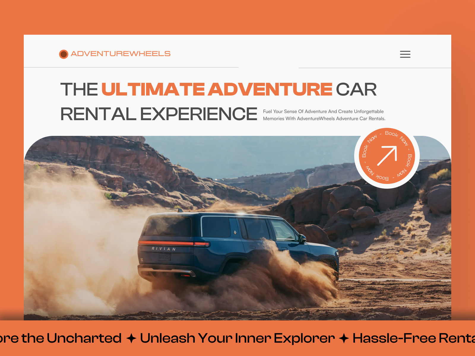 Adventurewheels-car rental website🚙 adventure automobile automotive booking car car booking car rent car ride drive landing page motor rent ride transport travel ui ui design ux vehicle web design