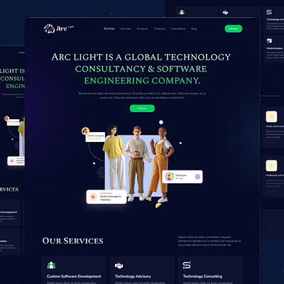 Software Company Website agency branding business company consultancy corporate dark design landing page minimal popular shot software startup ui uidesign website